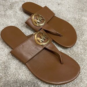 Michael Kors Leather Flip Flops